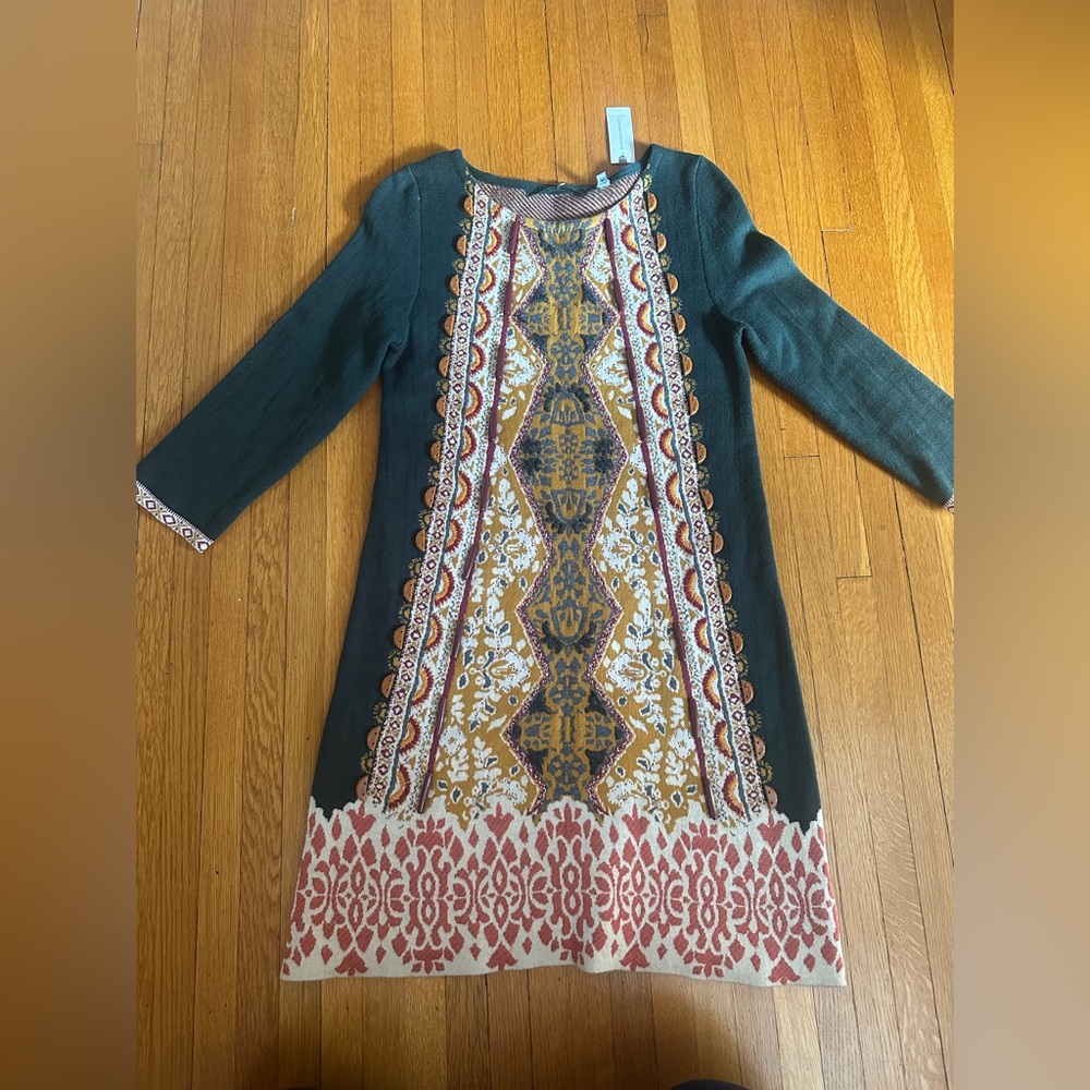 Anthropologie Lanka Tunic Dress by Knitted & Knotted, Size S, NWT